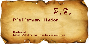 Pfefferman Hiador névjegykártya